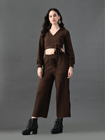 Thumbnail for Myshka Women's Coffe Co-Ord Set - Distacart