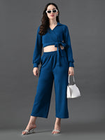 Thumbnail for Myshka Women's Blue Co-Ord Set - Distacart
