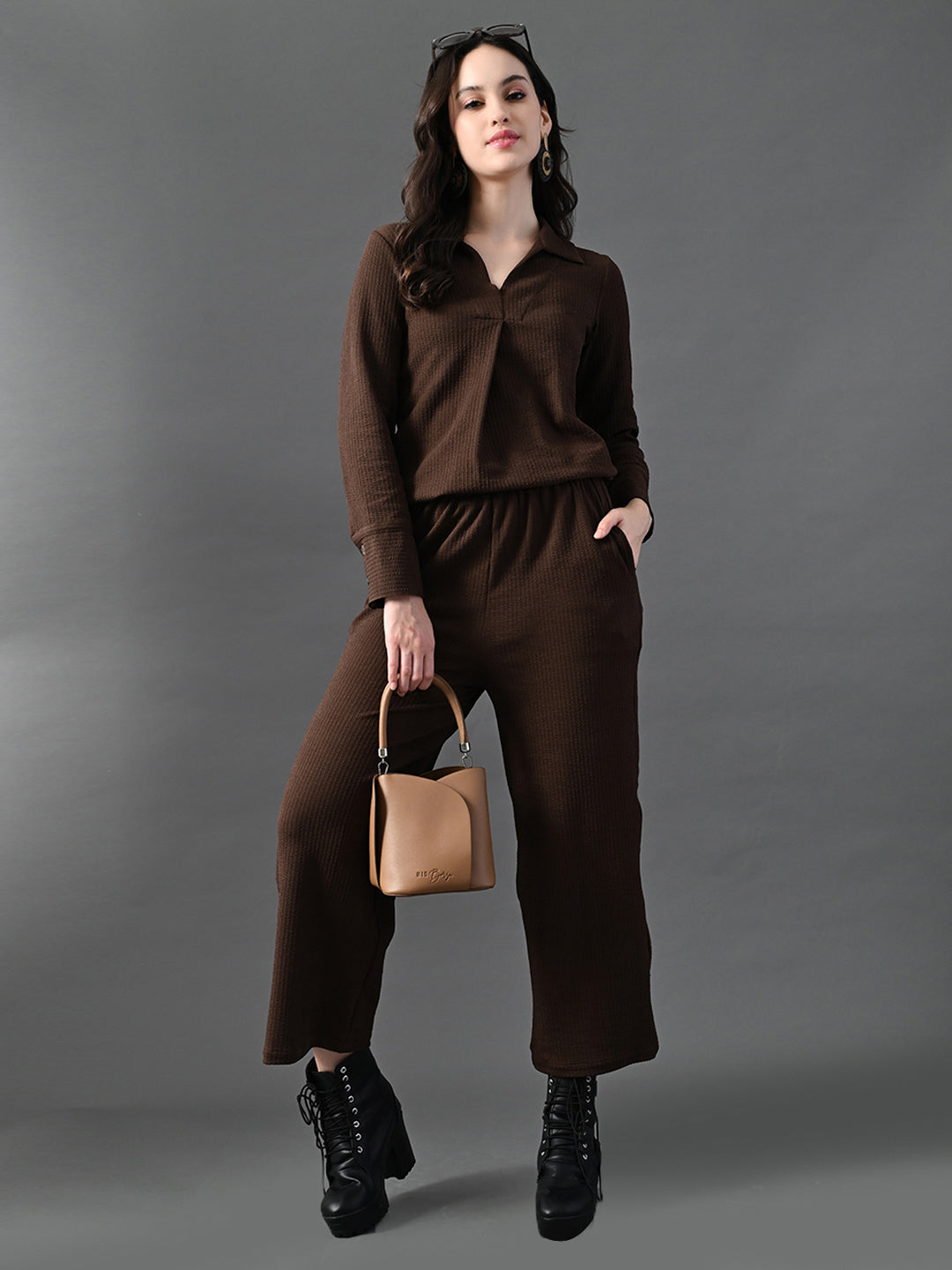 Myshka Women's Coffe Everyday Lounge Set - Distacart