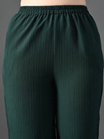 Thumbnail for Myshka Women's Green Pleated Co-Ord Set - Distacart