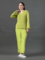Thumbnail for Myshka Women's Green Ribbed Cord Set - Distacart