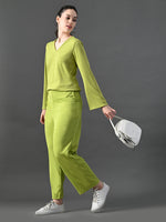 Thumbnail for Myshka Women's Green Ribbed Cord Set - Distacart