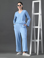 Thumbnail for Myshka Women's Blue Ribbed Cord Set - Distacart