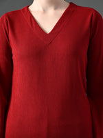 Thumbnail for Myshka Women's Red Ribbed Cord Set - Distacart