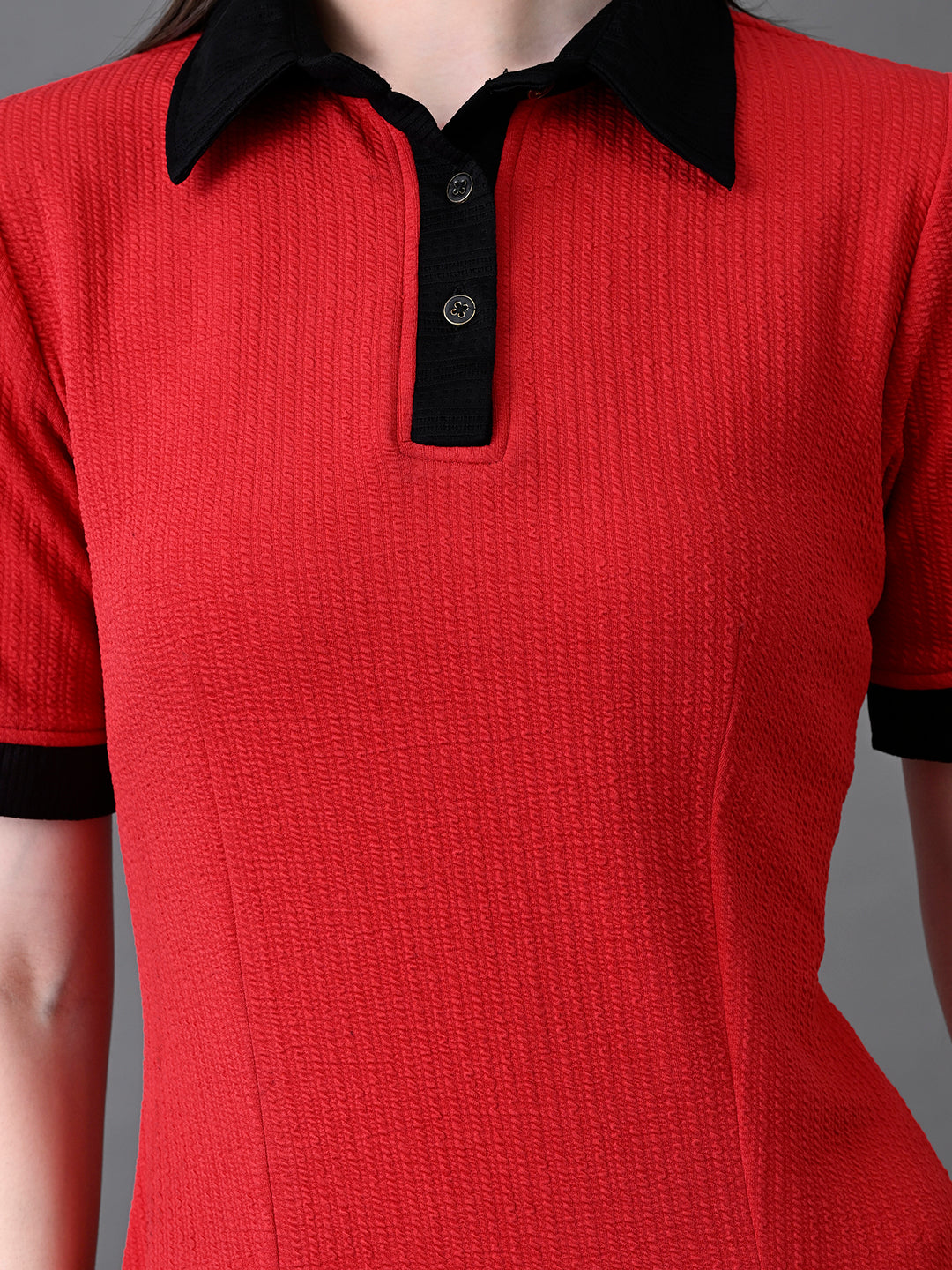 Myshka Women's Red Collared Dress - Distacart