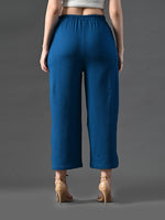 Thumbnail for Myshka Women's Blue Traight Fit Party Trouser - Distacart