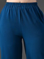 Thumbnail for Myshka Women's Blue Traight Fit Party Trouser - Distacart