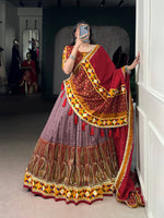 Thumbnail for Lorenvalley Fashion Tasar Silk Kashmiri Print With Foil Print And Original Mirror Gamthi work Lehenga Choli with Dupatta