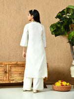 Thumbnail for Myshka Kids Girls Calf length Embellished Kurta Set White Color - Distacart