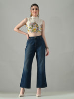 Thumbnail for Myshka Women Off White Multicolor Thread Embroidered Saree Blouse