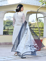 Thumbnail for Vaasva Women's Grey Monotone Organza Digital Printed Suit Set - Distacart