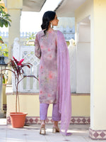 Thumbnail for Vaasva Women's Lavender Viscose Tissue Digital Printed Suit Set - Distacart