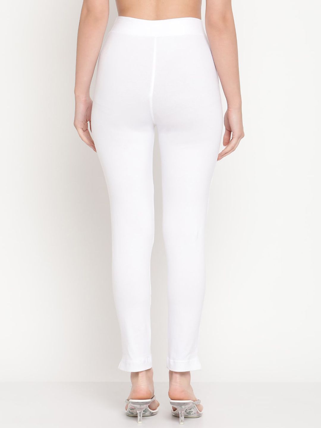 TAG 7 Women White Set of 2 Solid Ankle Length Cotton Leggings - Distacart