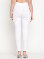 Thumbnail for TAG 7 Women White Set of 2 Solid Ankle Length Cotton Leggings - Distacart