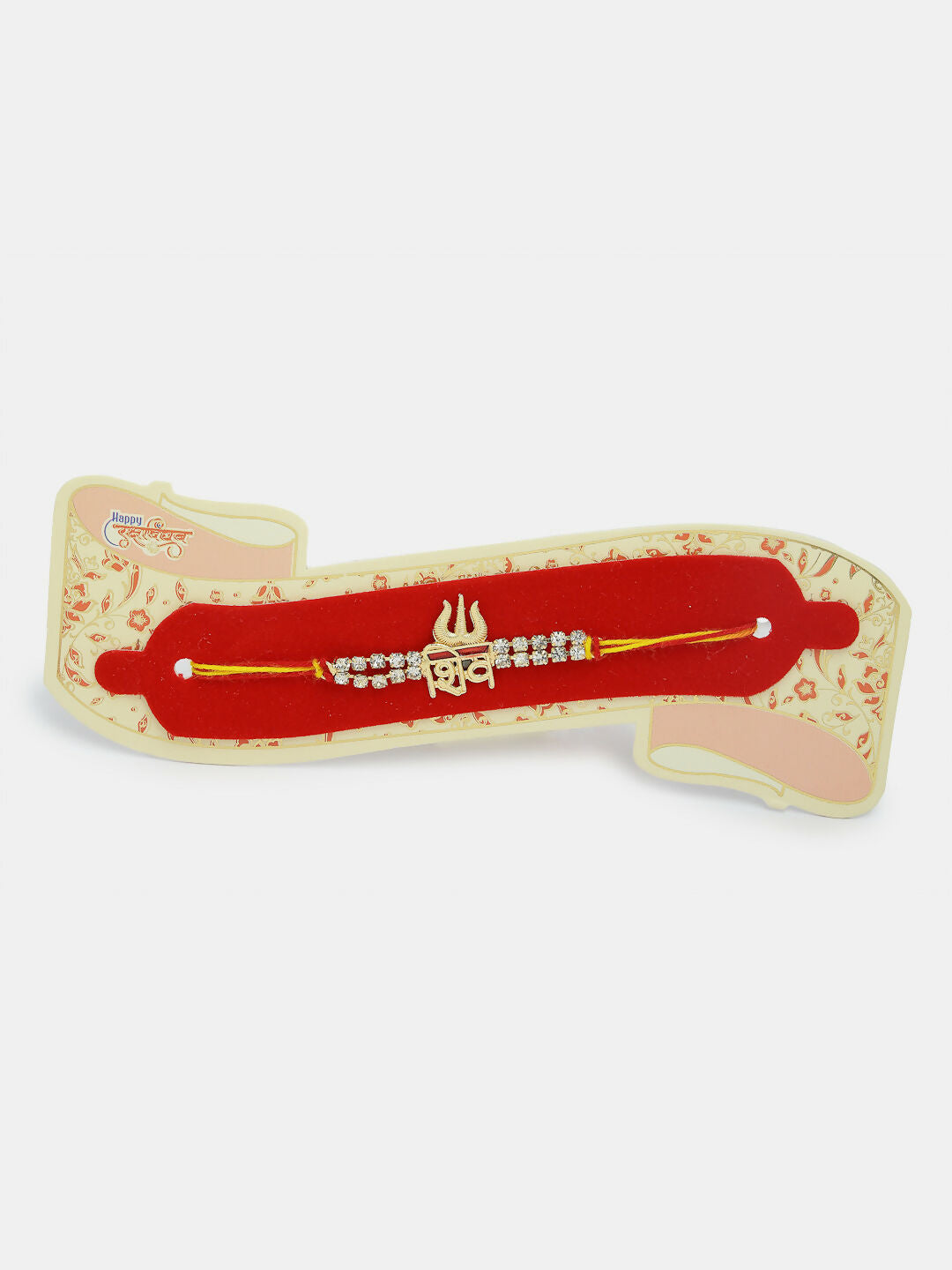 NVR Men Set of 4 Multicolor Stone-Studded Rakhi With Roli Chawal & Chocolate - Distacart