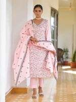 Thumbnail for Vaasva Women's Cotton Solid Candy Embroidered Suit Set - Distacart