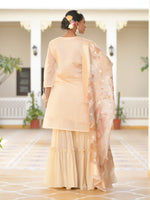 Thumbnail for Vaasva Women's Peach Chanderi Sharara Set - Distacart