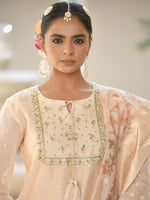 Thumbnail for Vaasva Women's Peach Chanderi Sharara Set - Distacart