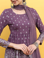 Thumbnail for Vishudh Ethnic Motifs Printed Empire Kurta with Sharara & Dupatta - Distacart
