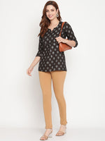 Thumbnail for TAG 7 Pack of 2 Beige & Mustard Yellow Ankle-Length Leggings - Distacart