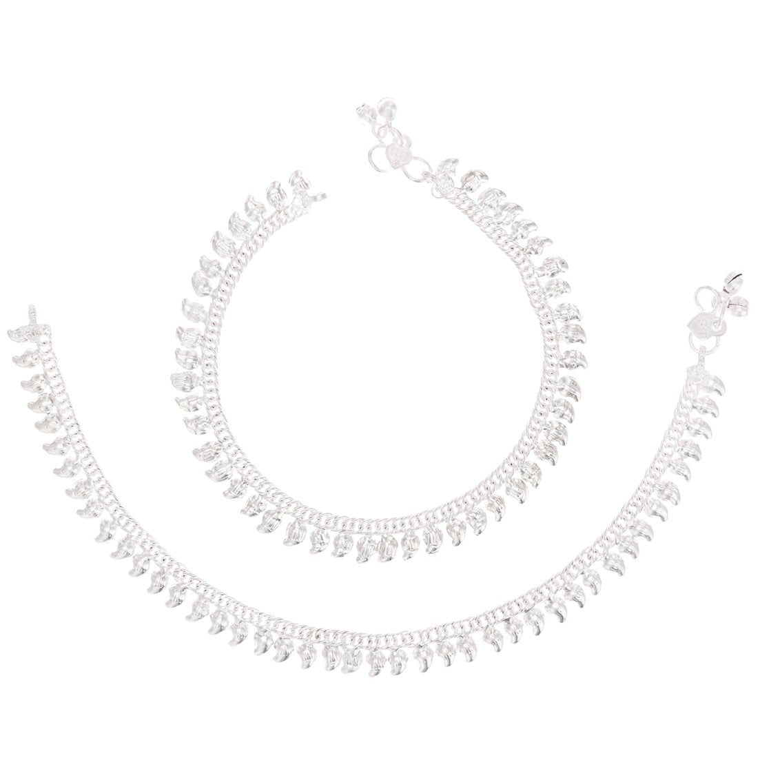 AanyaCentric Silver Plated Traditional Anklets Payal - Classic and Stylish for Women and Girls - Distacart