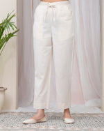 Thumbnail for Vaasva Women Natural Cotton Flax Solid Straight Pants