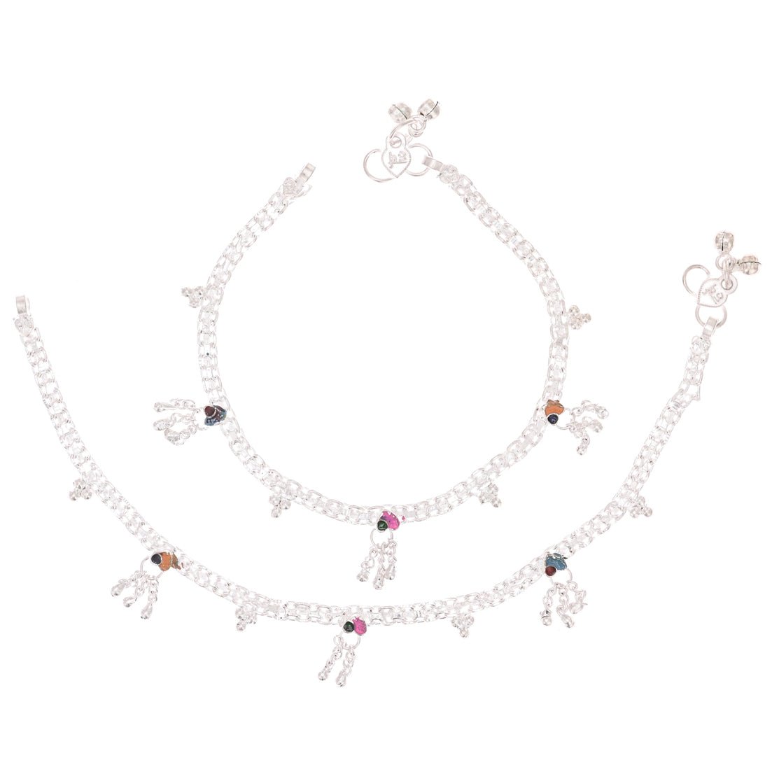 AanyaCentric Silver Plated Traditional Anklets Payal - Classic and Stylish for Women and Girls - Distacart