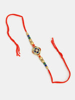 Thumbnail for NVR Women & Men Set of 2 Multicolor Beaded Bhaiya Bhabhi Rakhi With Roli Chawal & Chocolate - Distacart