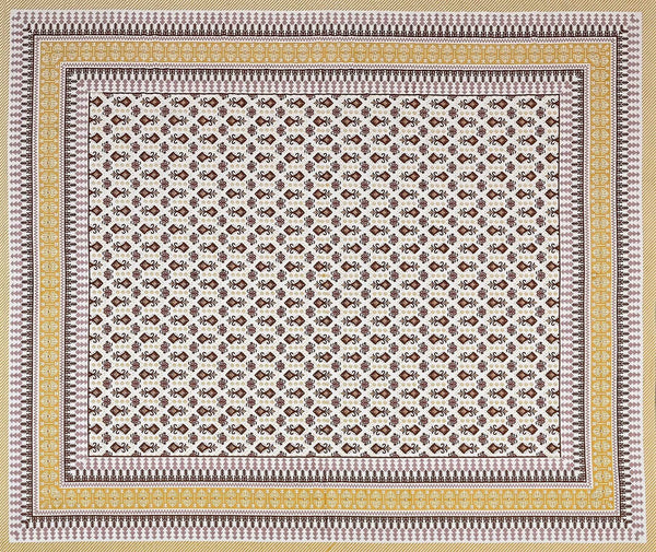 Off White Ethnic Motifs Cotton King Bedsheet With 2 Zipper Pillow Covers - King Size by House of Ree - Distacart