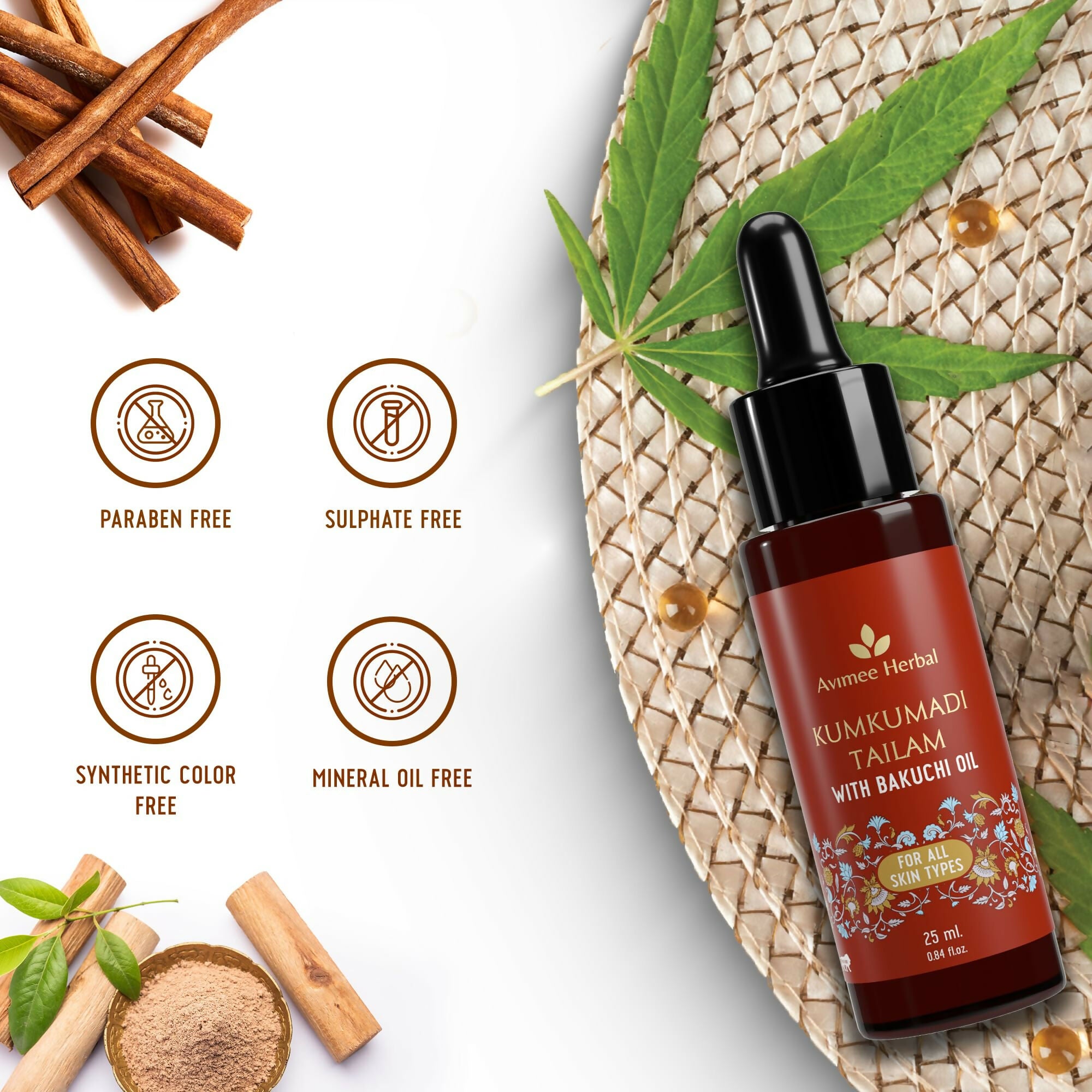 Avimee Herbal Kumkumadi Tailam With Bakuchi Oil - Distacart