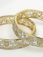 Thumbnail for NVR Women's Set of 2 Gold-Polished American Diamond Emblished Handcrafted Bangles - Distacart