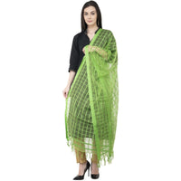 Thumbnail for A R SILK Cotton square Regular Dupatta Parrot Green Color Dupatta or Chunni