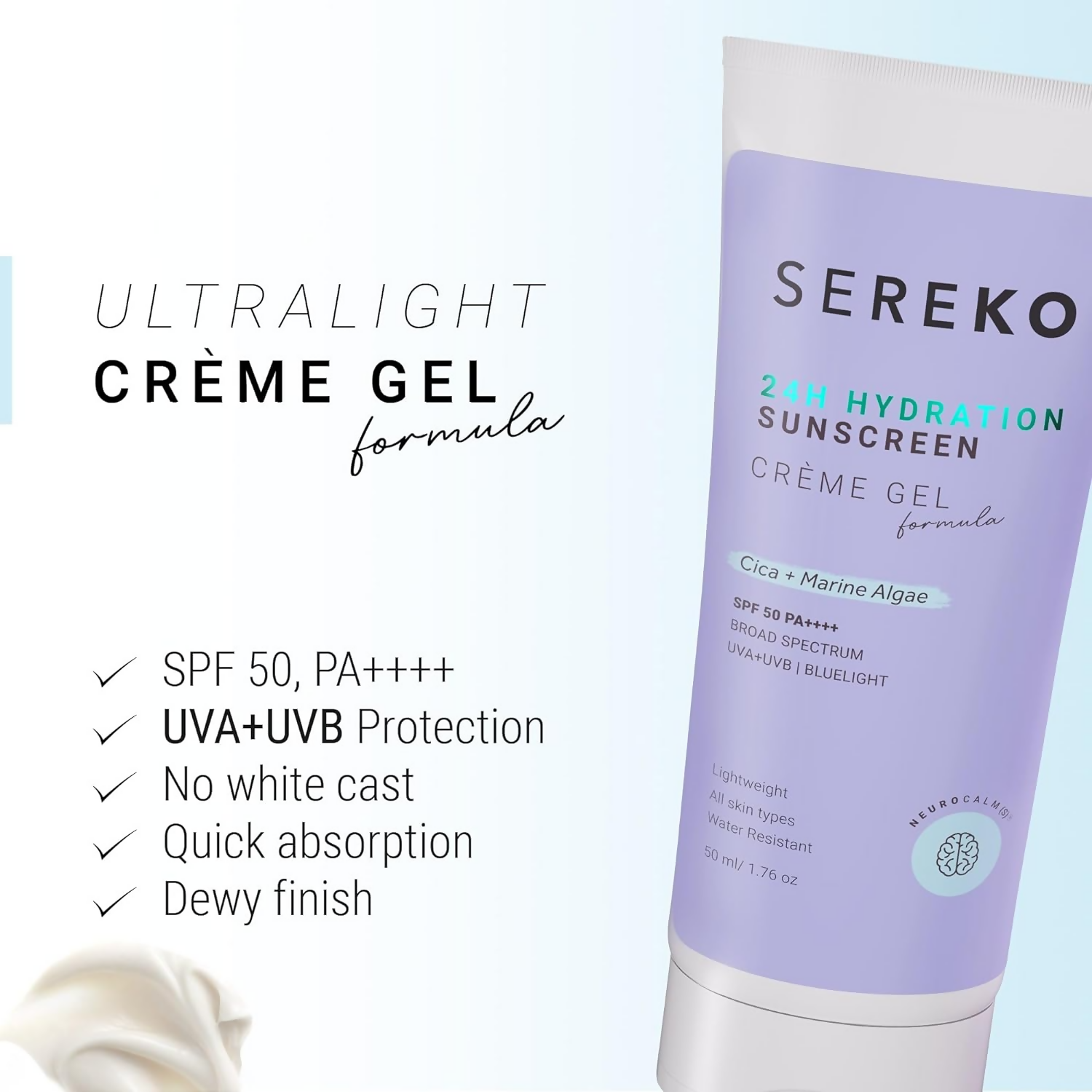 Sereko Sunscreen SPF 50 PA++++ Creme Gel - Distacart