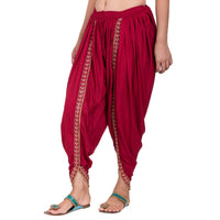 Thumbnail for Asmaani Maroon color Dhoti Patiala with Embellished Border