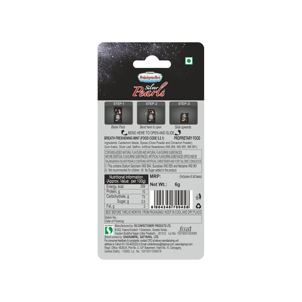 Rajnigandha Silver Pearls Mouth Freshener - Distacart