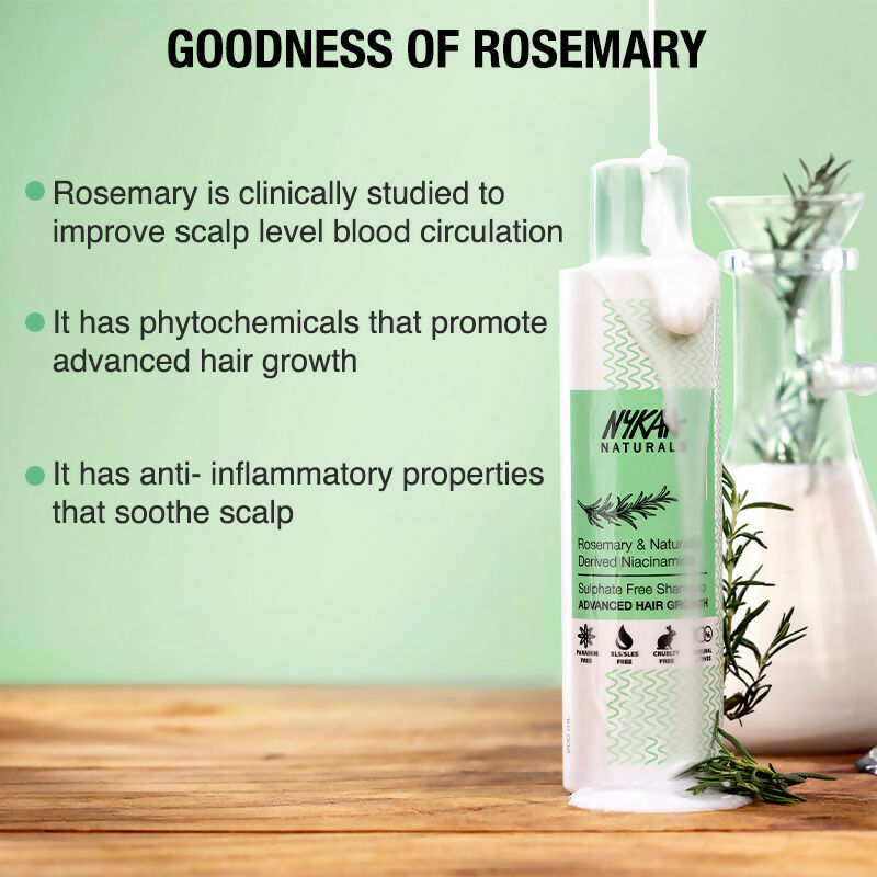 Nykaa Naturals Advanced Hair Growth Shampoo With Rosemary & Naturally Derived Niacinamide