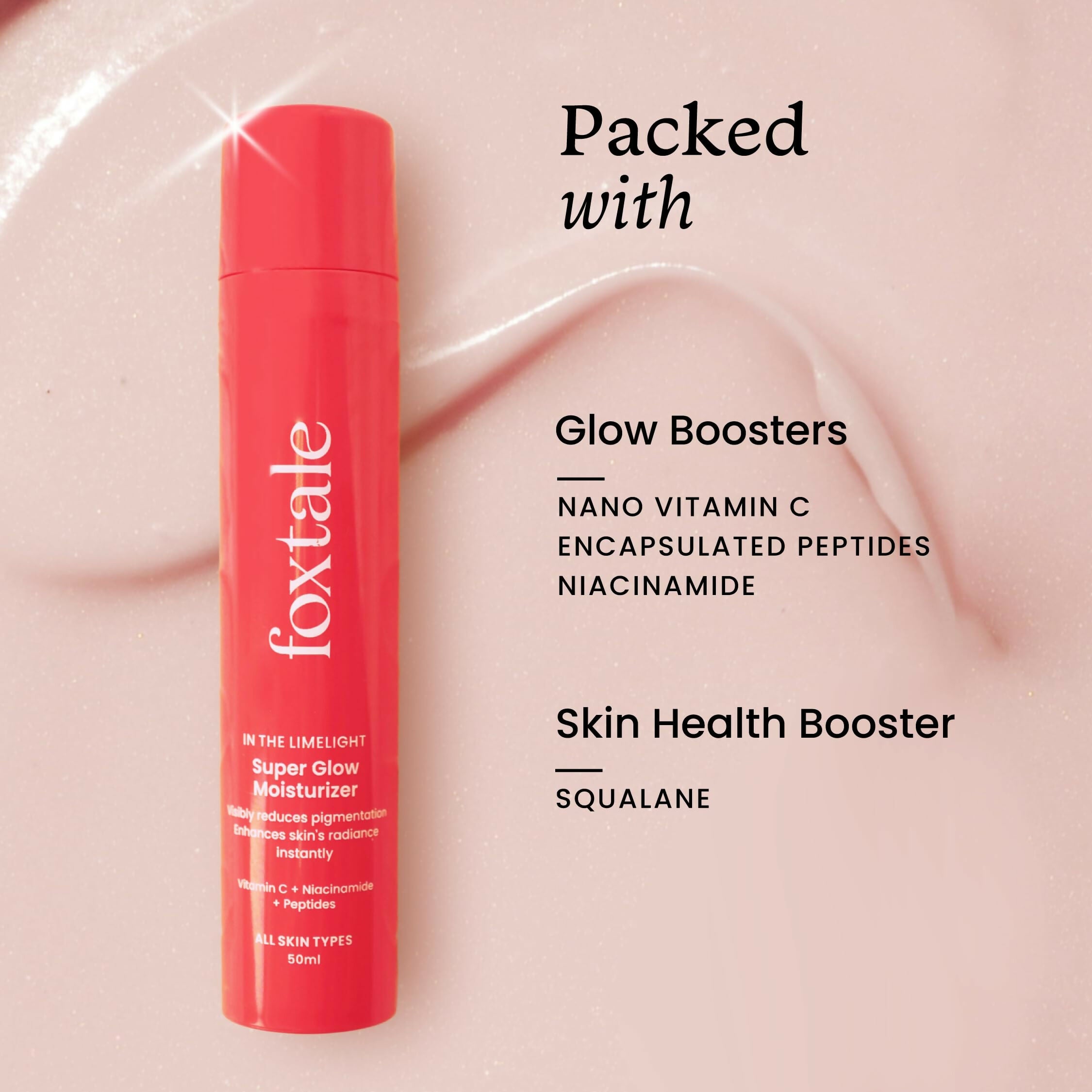 Foxtale Super Glow Moisturizer With Nano Vitamin C For Instant Brightening, Hydration & Glowing Skin, Reduces Dark Spots, Uneven Skin Tone, Pigmentation - Distacart