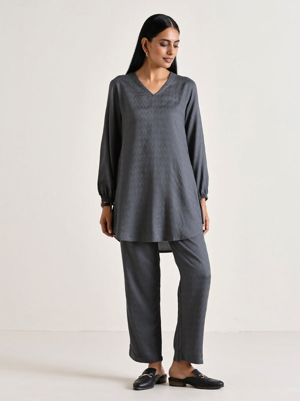 trueBrowns Grey Short Co-Ord Set - Distacart