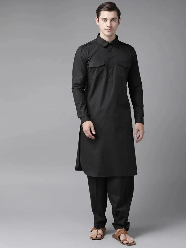 Fabmade Z Black Pathani Suit - Distacart