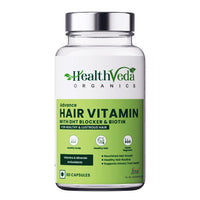 Thumbnail for Health Veda Organics Advance Hair Vitamin with DHT Blocker & Biotin Capsules - Distacart