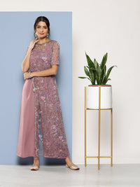 Thumbnail for Ahalyaa Printed Waist Tie-Ups Basic Jumpsuit - Distacart