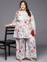 Thumbnail for Ahalyaa Women Plus Size Printed Tunic with Palazzos - Distacart