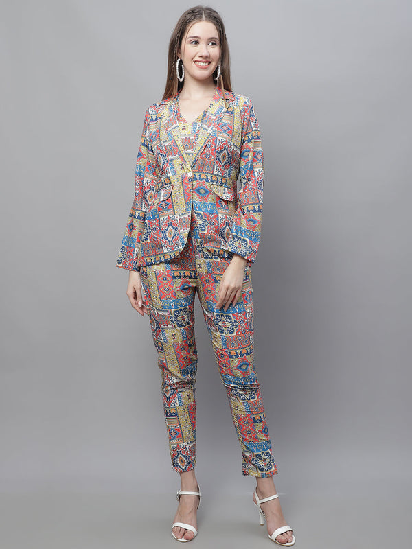 Jainish Women's WoDigital Printed Crop Top and Jacket Set - Multi - Distacart