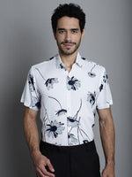 Thumbnail for Jainish Men's Floral Printed Formal Shirts - White - Distacart