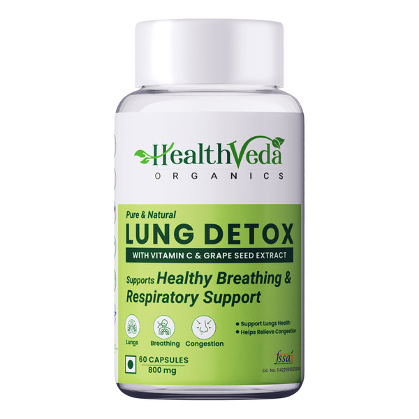 Health Veda Organics Lung Detox Veg Capsules - Distacart
