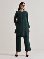 Thumbnail for trueBrowns Dark Green Front Placket Co-Ord Set - Distacart