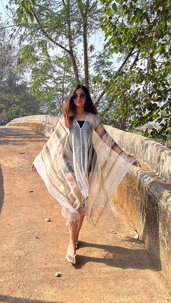 Noroke Silk Fabric Striped Silk Beachwear Cover Up - Distacart