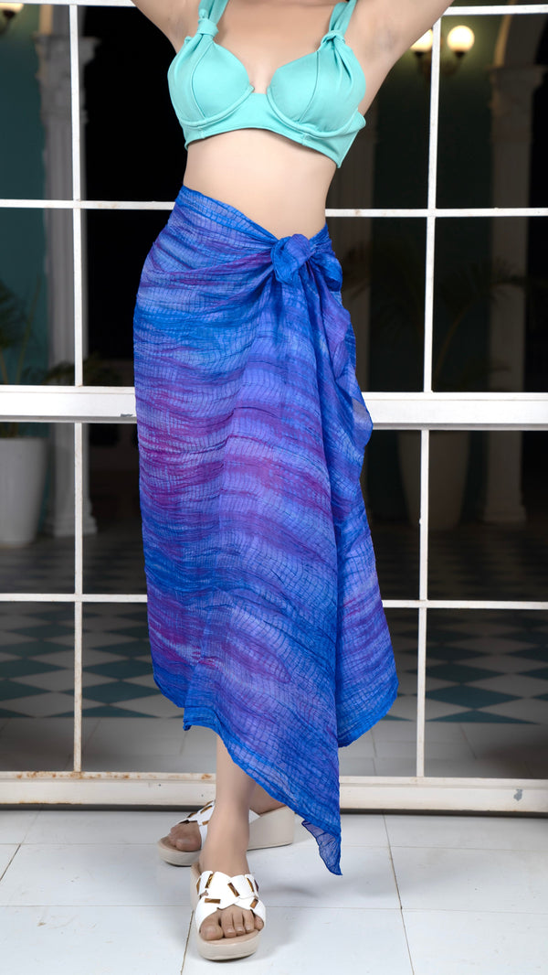 Noroke Silk Ultramarine Silk Sarong - Blue - Distacart