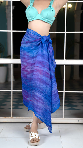Noroke Silk Ultramarine Silk Sarong - Blue - Distacart