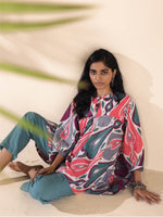 Thumbnail for trueBrowns Green Cotton Ikat Flared Co-ord Set - Distacart